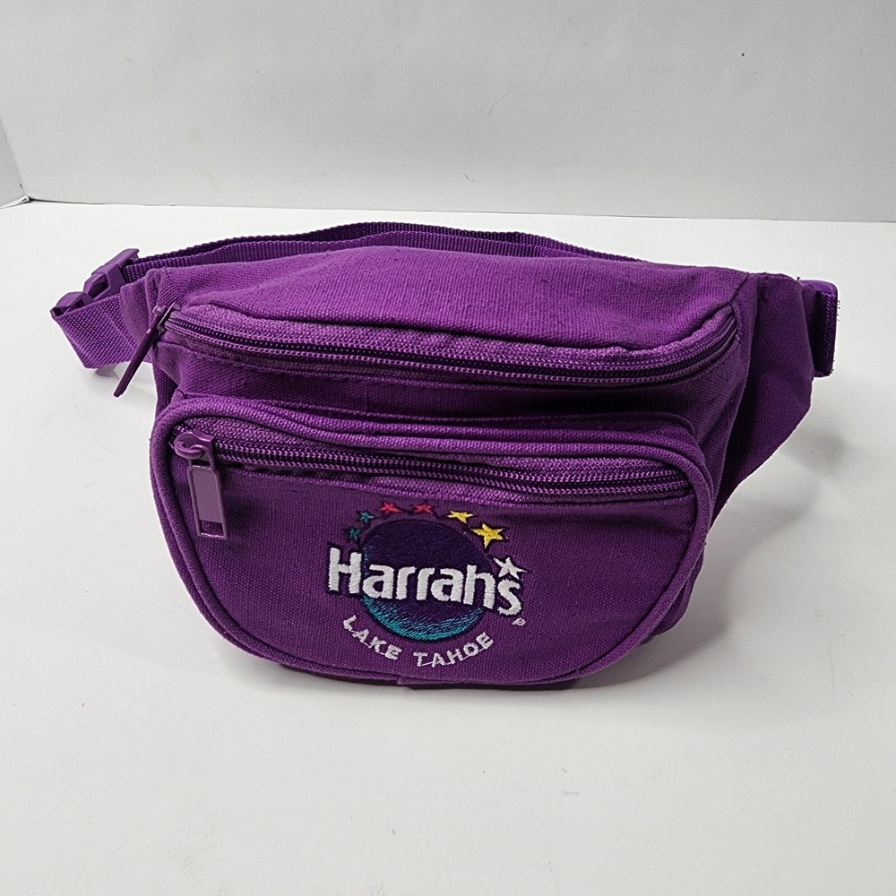 Harrah's Lake Tahoe Purple Vintage Fanny Pack Embroidered